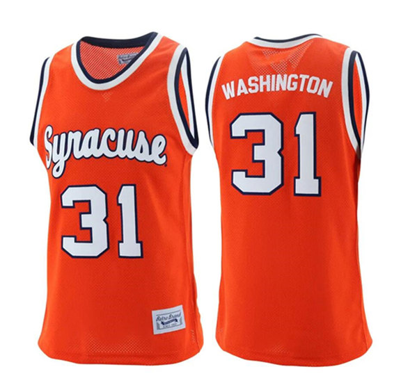 Men's Syracuse Orange #31 Washionton Orange Stitched Basketball Jersey